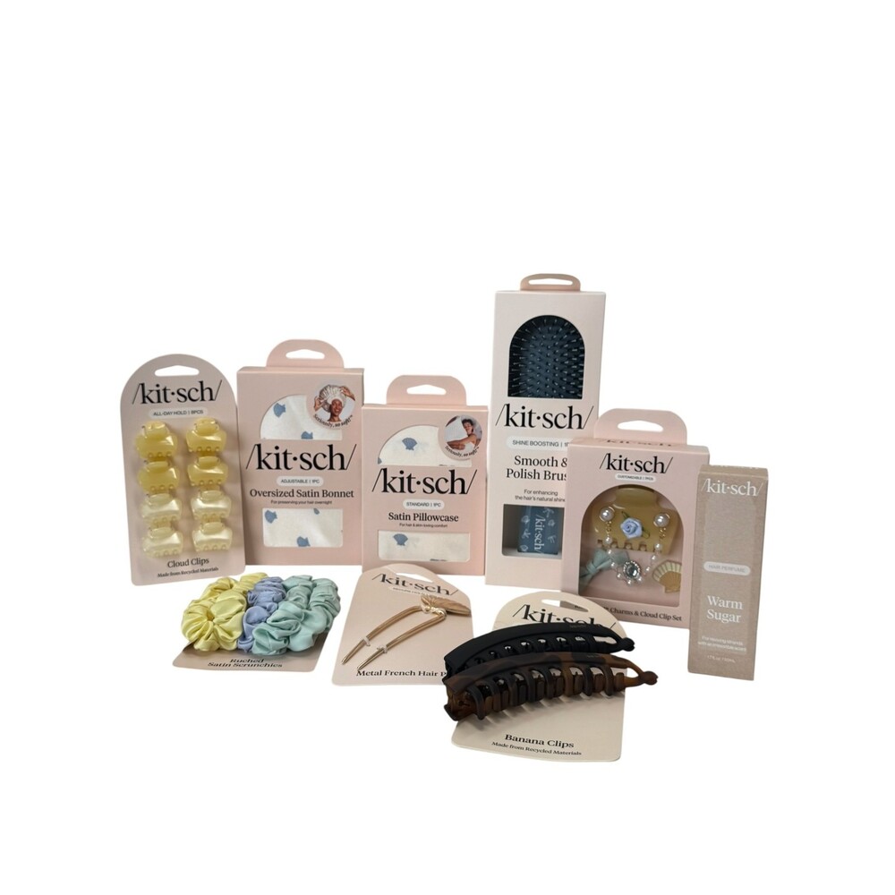 Lot of 21 Kitsch Hair Care Products Clips Satin pillowcase & More  All New NWT